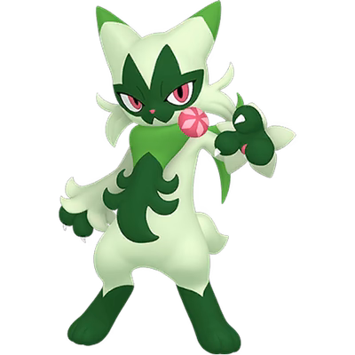 Floragato - Grass type Pokemon from Pokemon Scarlet and Violet with stats, moves, and evolution data